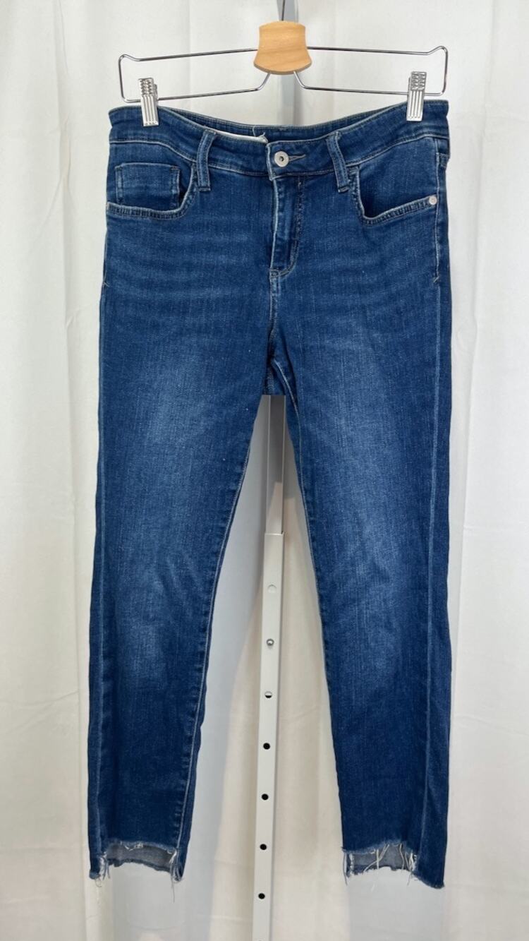 PILCRO EST S Anthropologie Step Hem Skinny Ankle Jeans Mid Rise 5 Pocket Blue